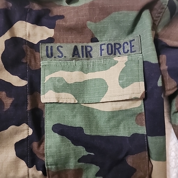 Air Force Issued Top Men Small Short Woodland Camo Button Up Shirt Long Sleeve - Picture 2 of 13